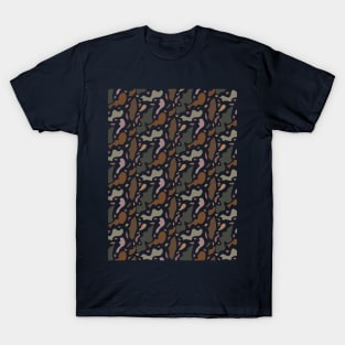 Abstract Curved Shapes Pattern T-Shirt